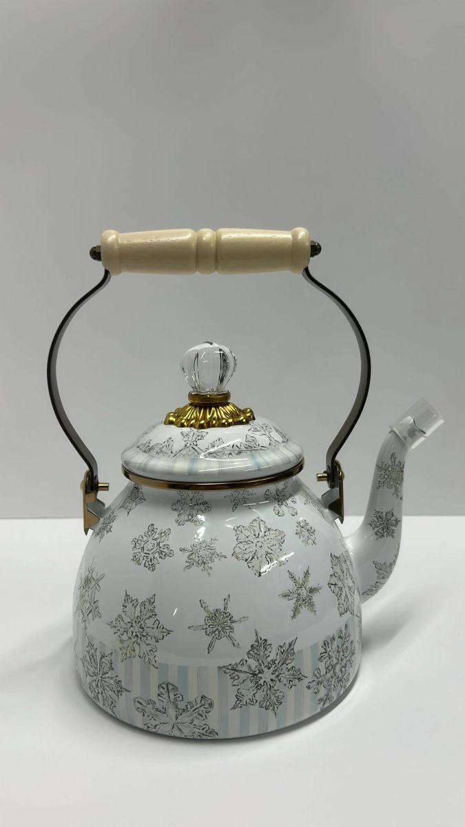 Mackenzie Childs Wild Rose Slate Tea Kettle 2QT main image 0
