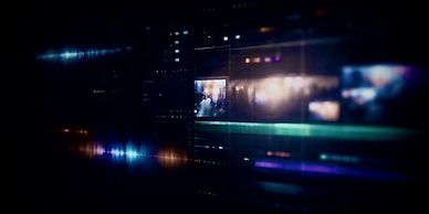 Audio Video Timeline. Narrative Audio Production by Keyway Studios. Sound waves highlighted in color