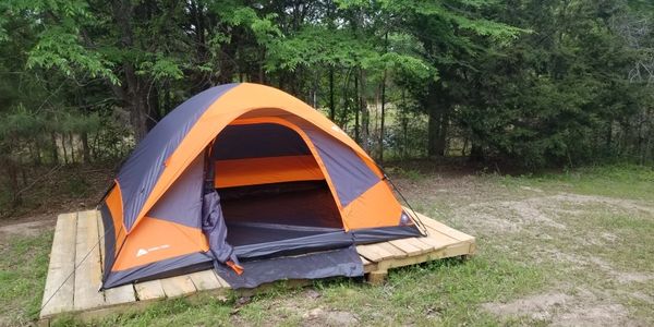 Tent camping near Lake Palestine, Texas