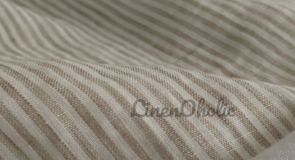 Lightweight soft linen fabric in white beige colour by Linenoholic in UK shop.