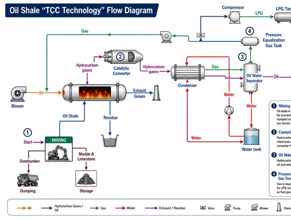 Flow diagram of Oil Shale TCC Technology process.