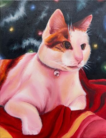 Tommy in Red, Oil on Canvas, 14" x 16", 2025