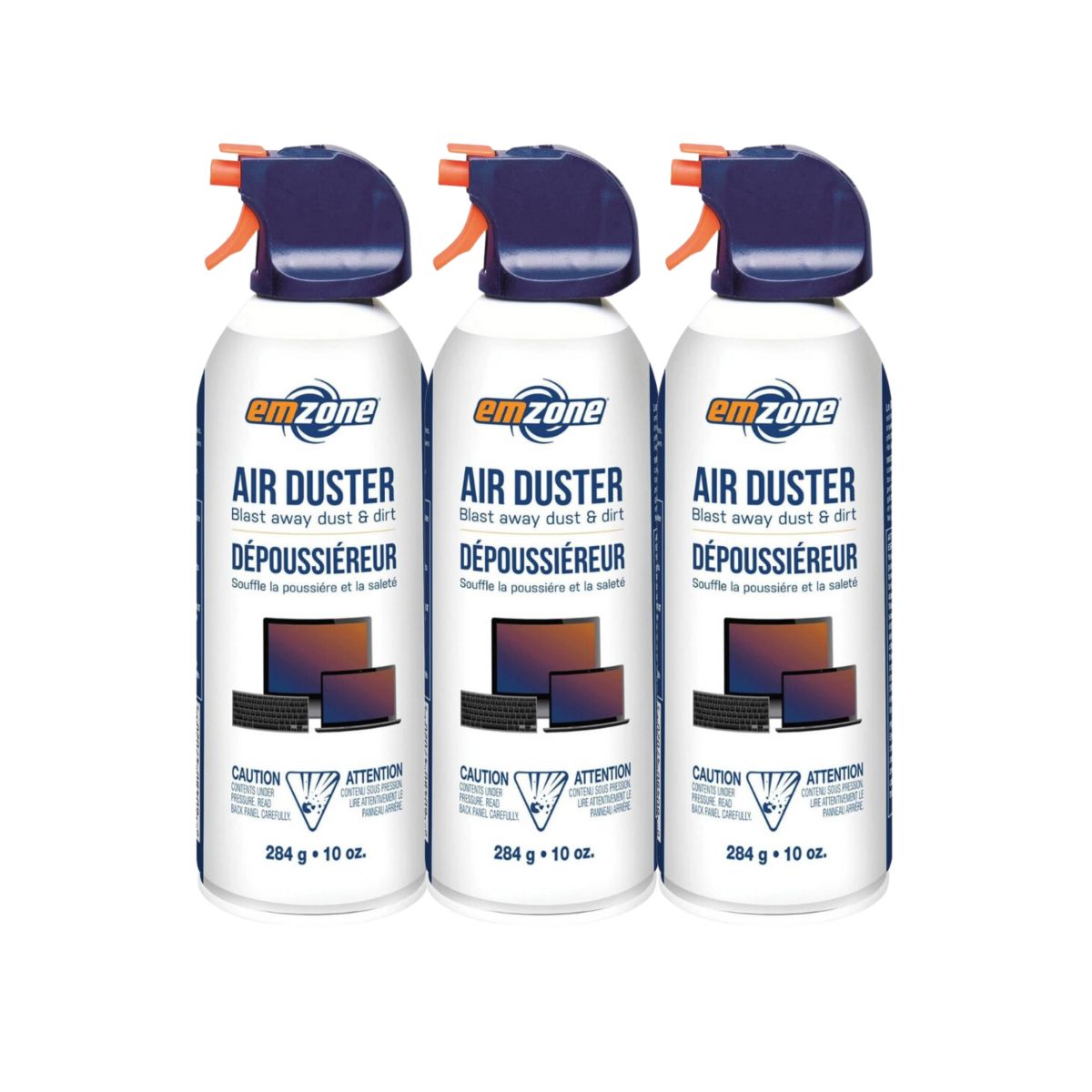 Emzone Air Duster 4-Pack - 10oz High Performance Compressed Gas For Electronics Cleaning