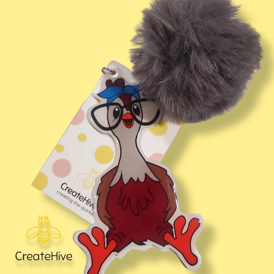 Chicken Keyring, Personalised and Customised, Unique Gift 