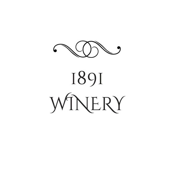 Elegant logo for 1891 Winery with decorative flourish.