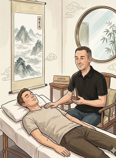 Clinical Hypnotherapist Dean Badcock performs psychotherapy techniques