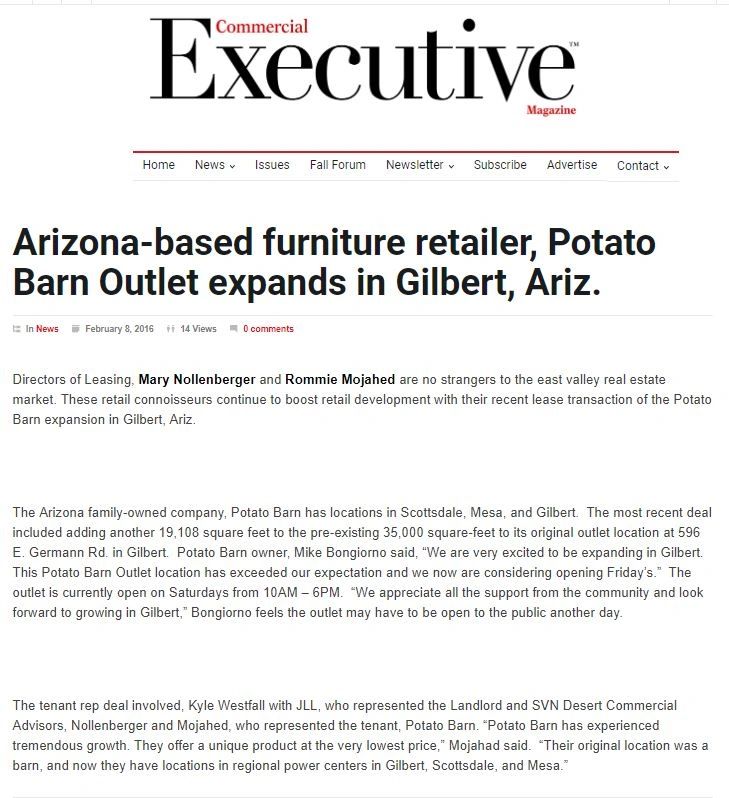 Arizona Based Furniture Retailer Potato Barn Expands In Gilbert