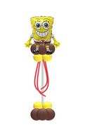 SpongeBob SquarePants balloon figure with colorful rubber bands.