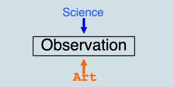 Graphic showing science and art using observation