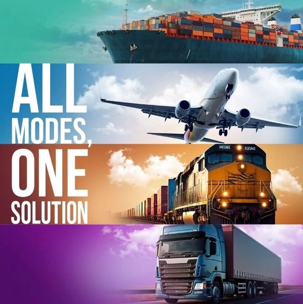 Various transportation modes with the text 'All modes, one solution'.