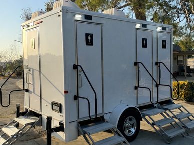 Luxury 4-Stall restroom trailer.