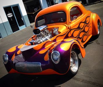 A 41 Willys with its coolent leak fixed, interior rewired, radiator and fan rewired.