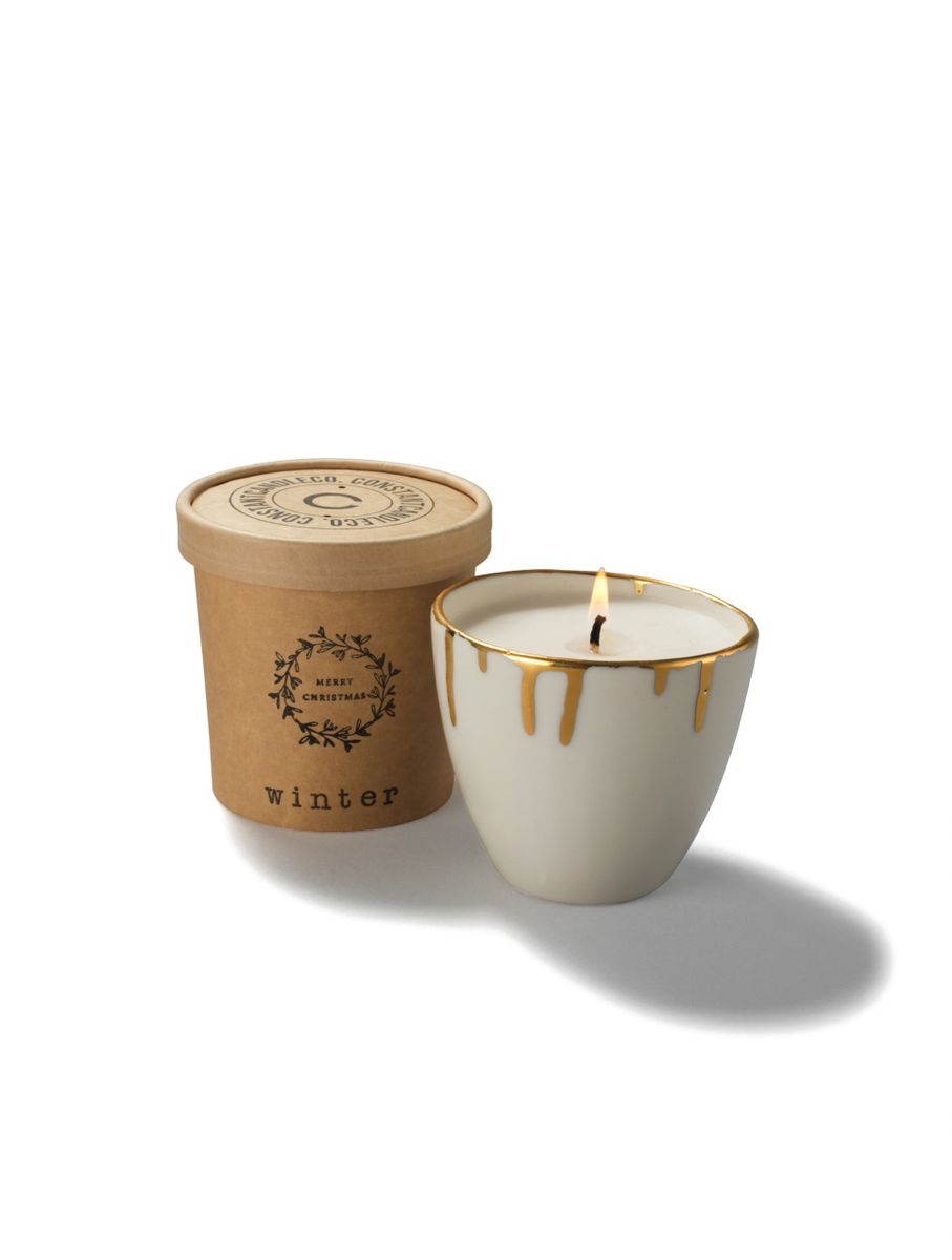 White Starter set with Bridget Hemmings Ceramics 'Forever' candle holder  and wax refill