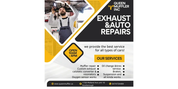 FREE MUFFLER  INSPECTION!
FREE ESTIMATE FOR EXHAUST REPAIR!
LOW PRICE AND QUALITY WORKS 
