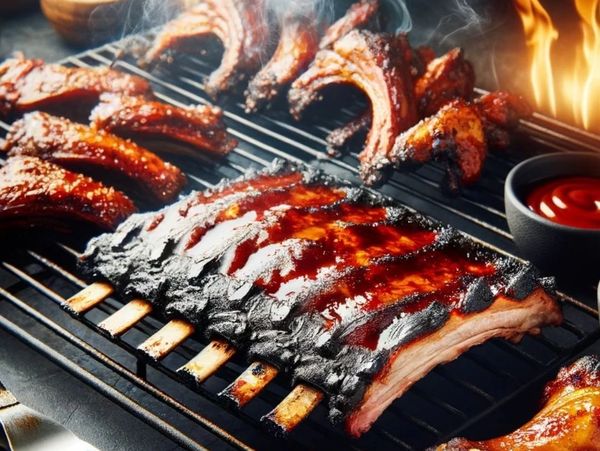 ribs, chicken legs, and other meat for BBq