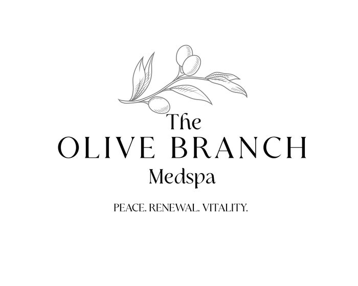 Elegant logo for The Olive Branch Medspa with olive branch illustration.