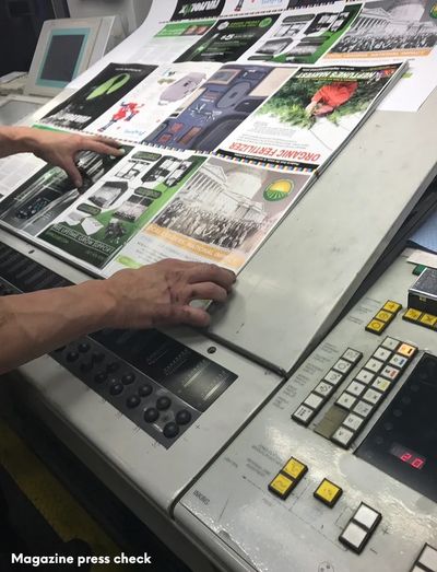 Magazine on press