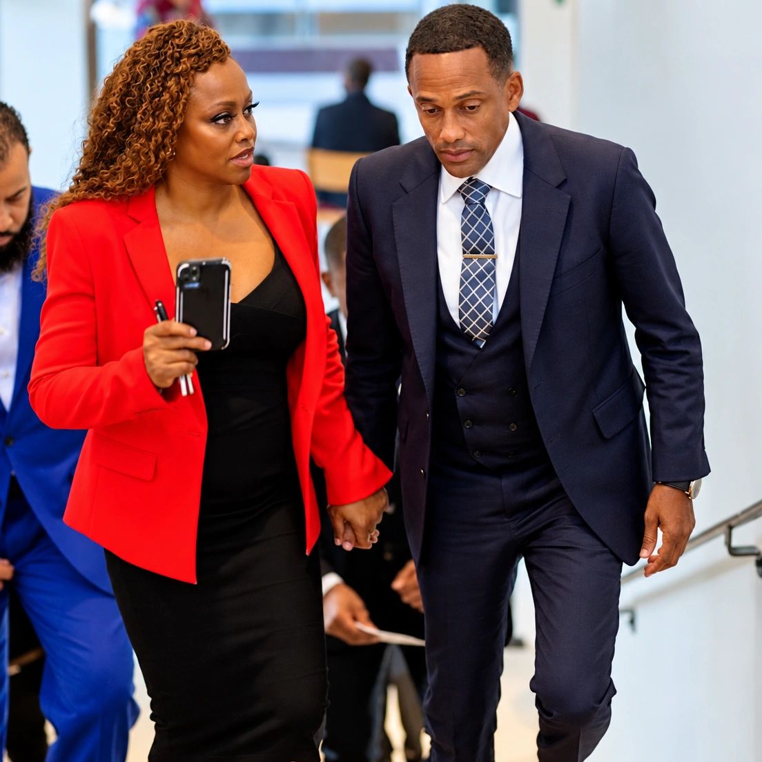 Gabi Smith and Hill Harper prepping for Community Event