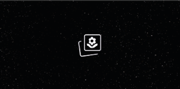 Tela de erro com ícone de flor e estrelas de fundo.