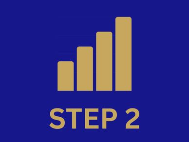 Step 2 icon with ascending bars