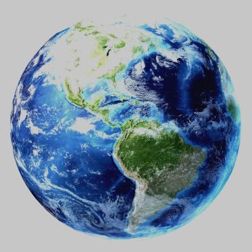 Image of Earth showing the Americas and surrounding oceans.