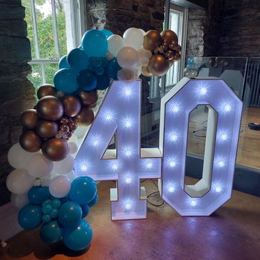 Number 1 Light Up Number Hire - my love events