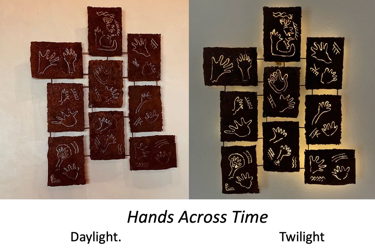 Hands Across Time is a collection of hand petroglyph  from multiple sites that span a thousand years