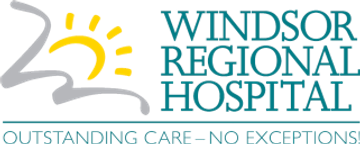 Logo of Windsor Regional Hospital with a sun and tagline.
