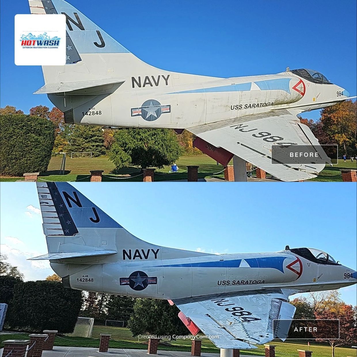 Washing of Navy Plane