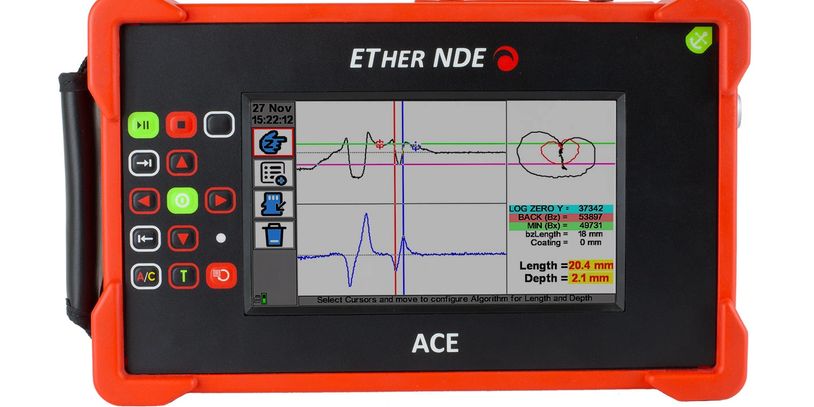ETher NDE’s ACE portable Alternating Current Field Measurement (ACFMT) instrument.