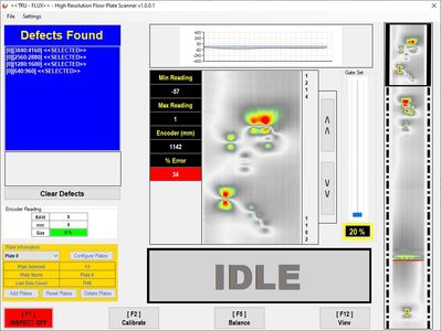 Truflux Industrial Tank Floor Scanning software results showing defect mapping
