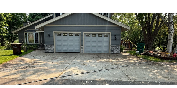 Before picture of pressure washing a driveway in Buffalo Minnesota