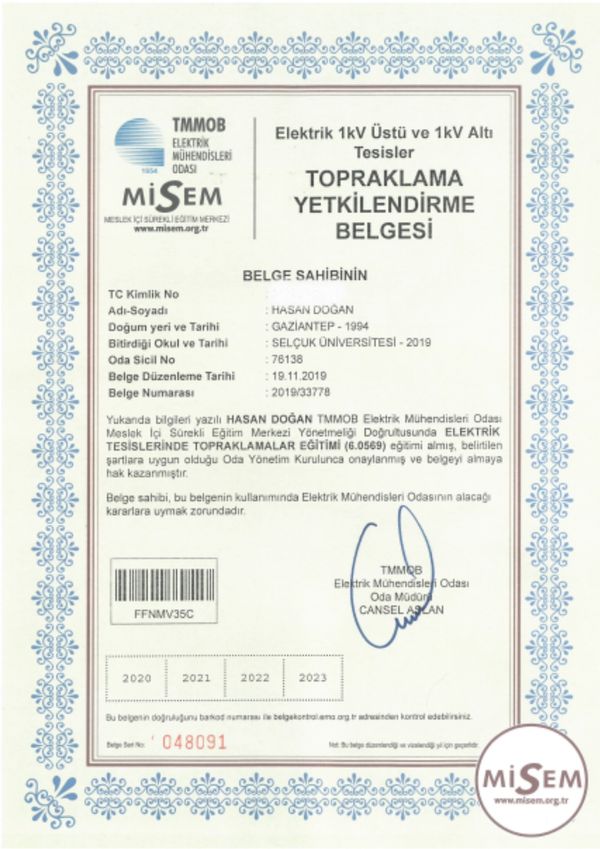TOPRAKLAMA ÖLÇÜM VE YETKİLENDİRME BELGESİ