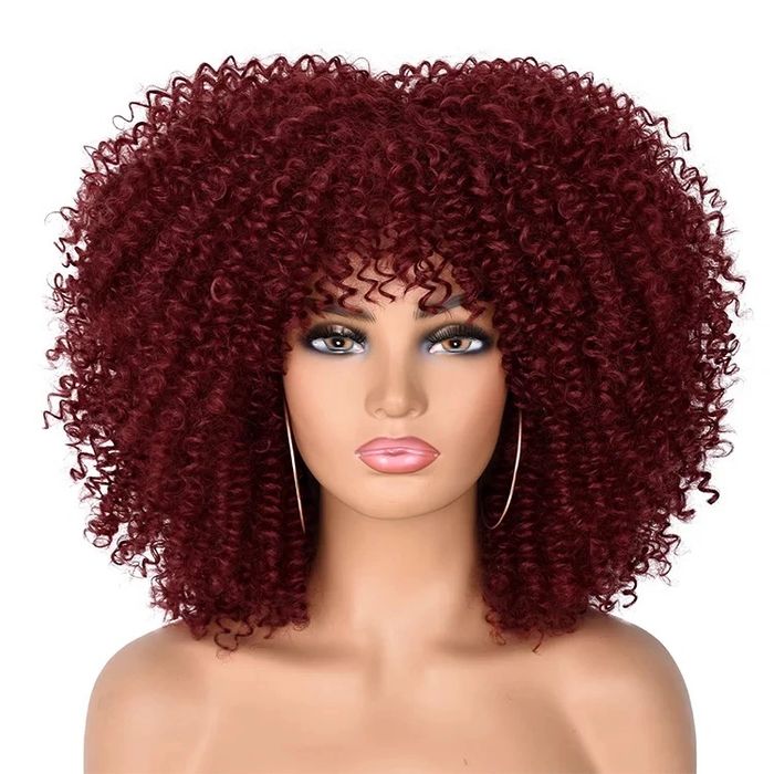 Brown afro cheap wig