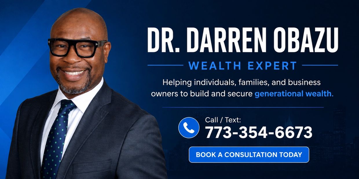 Dr. Darren Obazu, a wealth expert, helps build generational wealth for families and businesses.