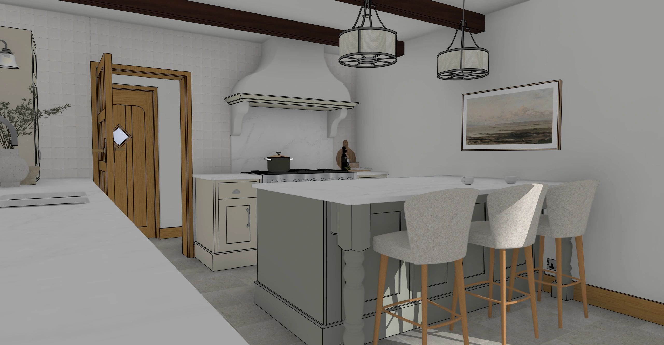 Rose Garden Cottage Kitchen Project Page Render