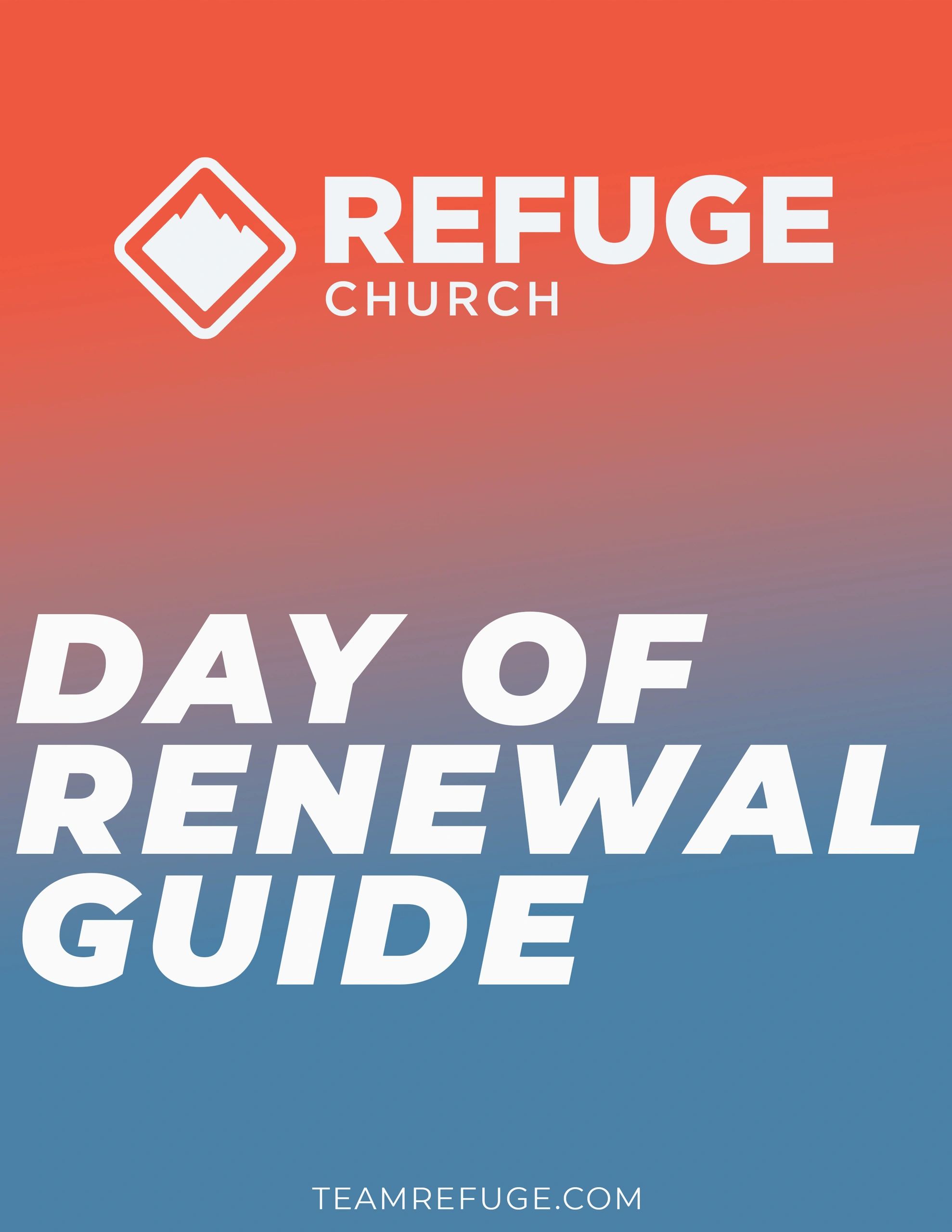 Refuge Church Day of Renewal Guide poster.