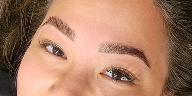 Brow lamination, soft, fluffly brows, thuya, asian model, eyebrows, wax