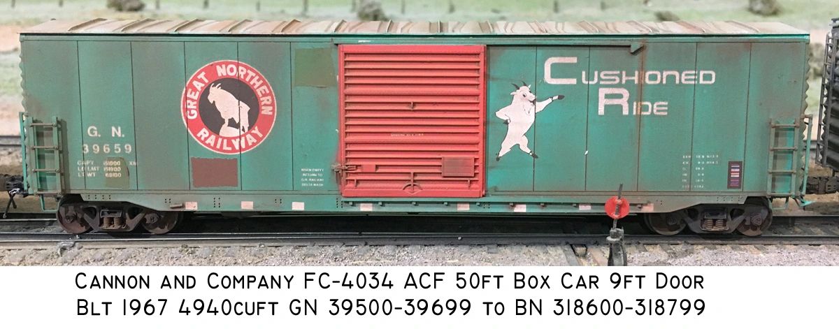 4034 GN 50ft ACF Box Car w/ 9ft Door