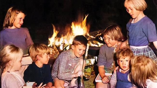 Photo of a group of children enjoying fireworks night c1968
