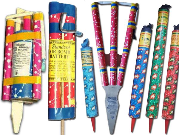 A selection of larger Standard fireworks c1973