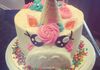 Rainbow Sprinkle Filled Unicorn Cake