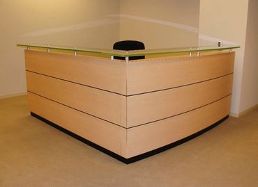Reception Desk with Glass Counter Top
