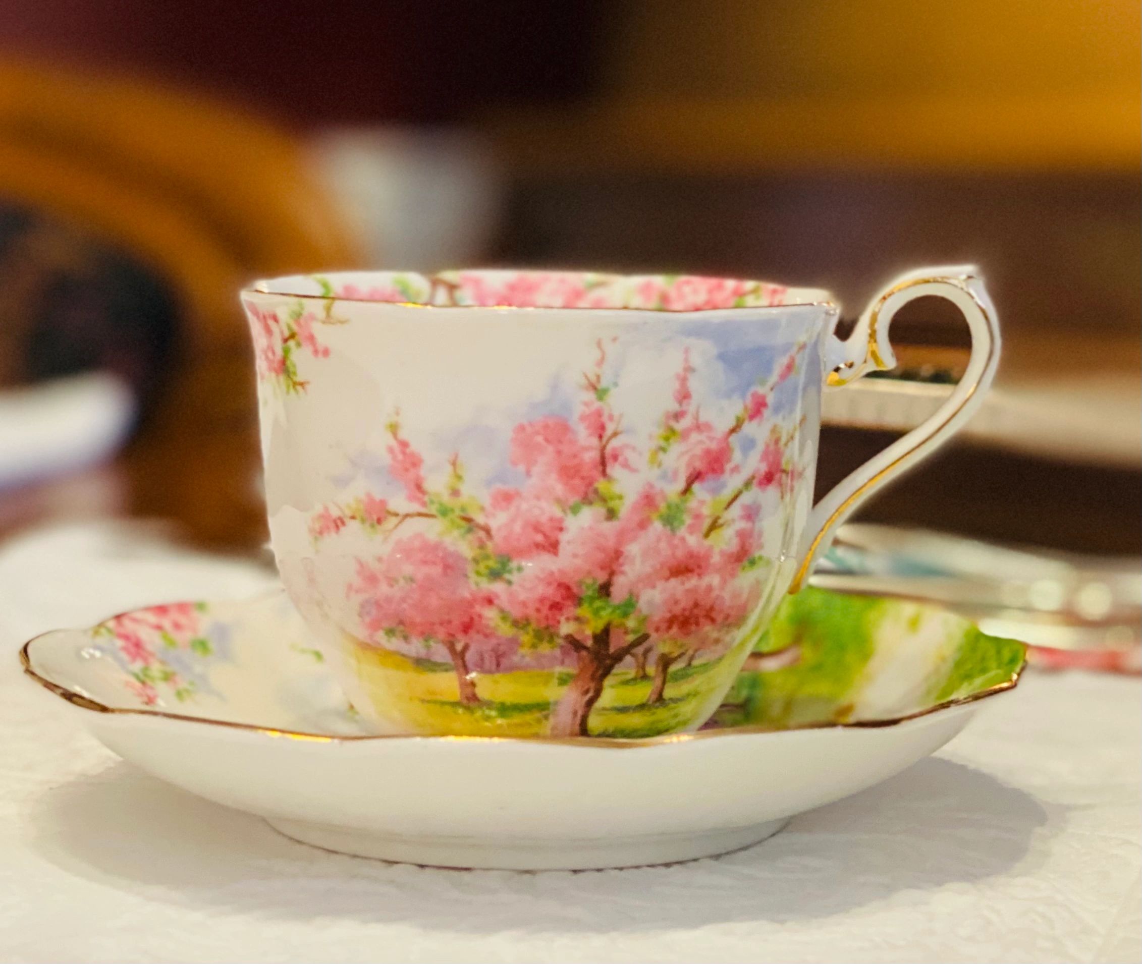 Blossom Time teacup and saucer at Princess and the Pea Hotel