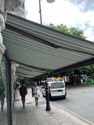 Commercial Awnings repaired and re-covered on Cheltenham Prom