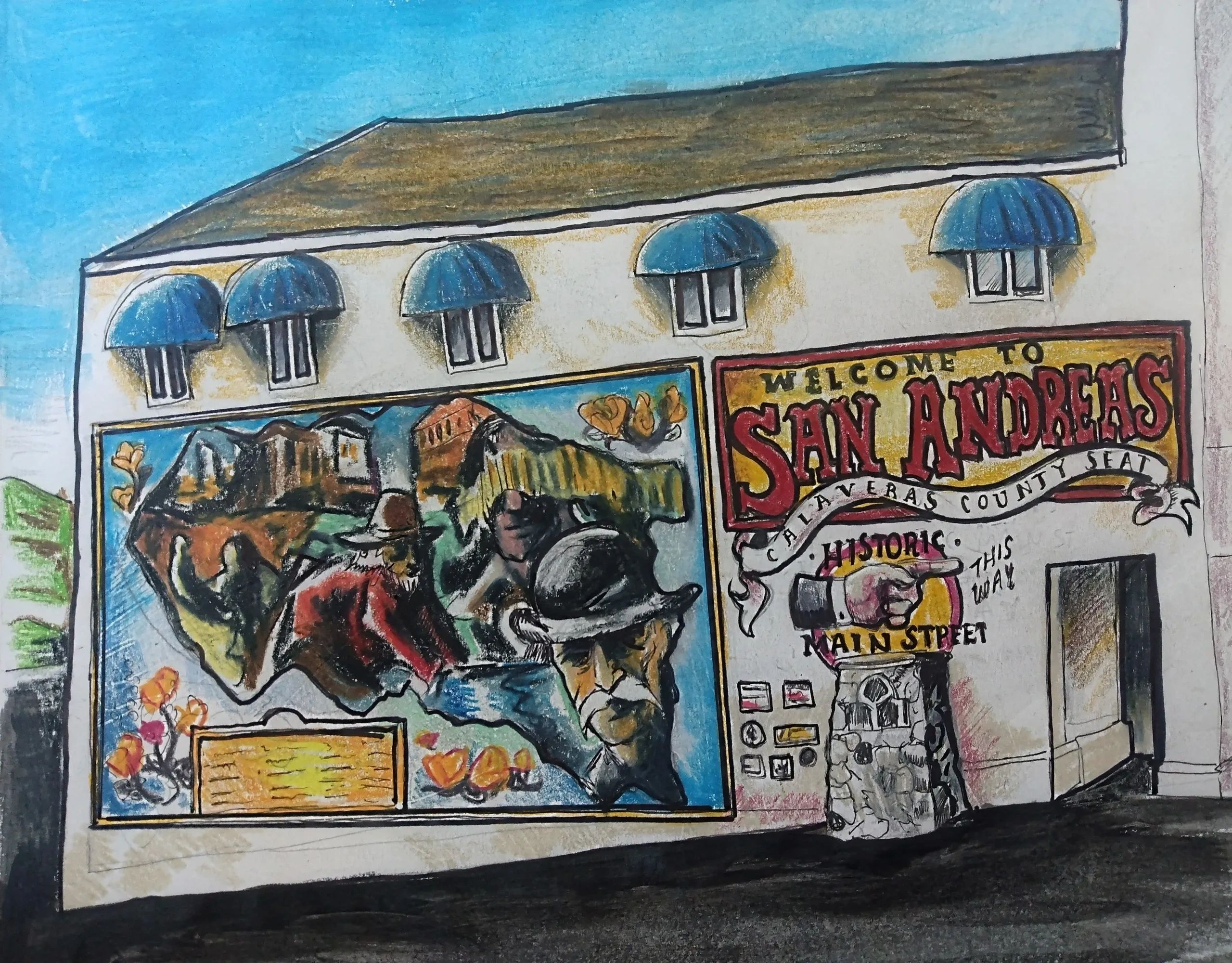 Huberty Building Mural Project artist mock up.  Credit: John Turnbeaugh