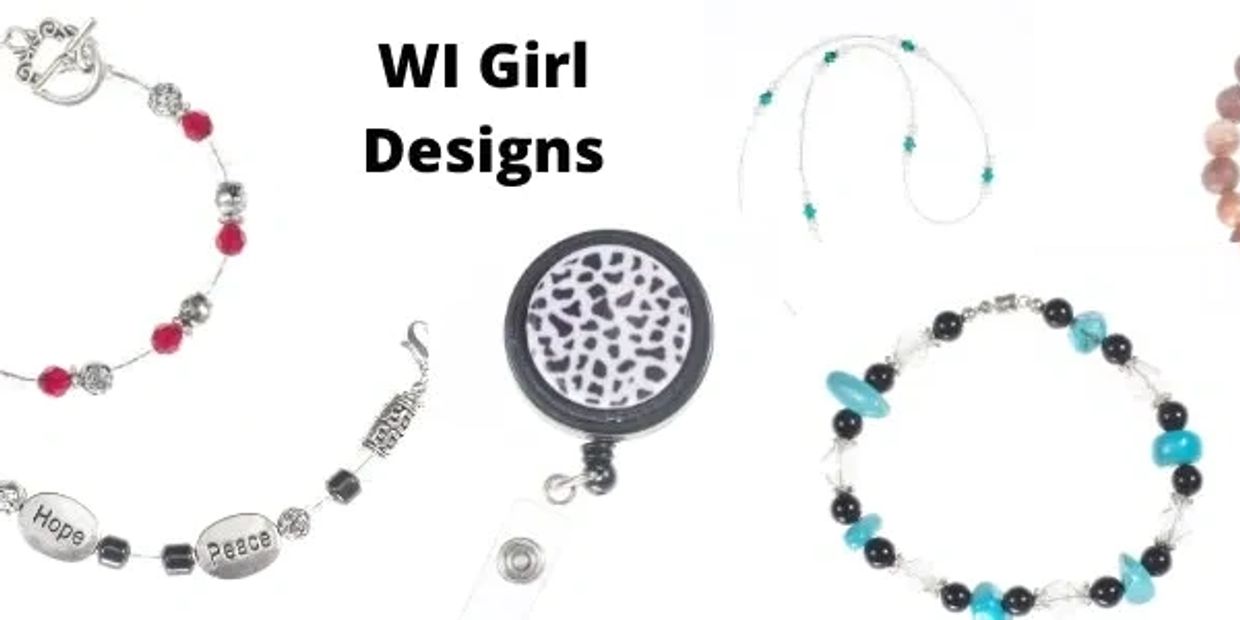 WI Girl Designs features beaded lanyards, necklaces, bracelets, ID bracelets and eye glass holders.