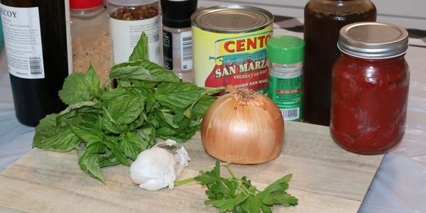 Easy Pasta sauce ingredients.
