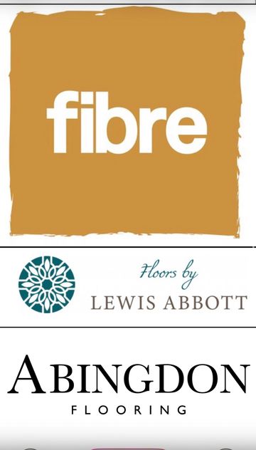 Three flooring brand logos: Fibre, Floors by Lewis Abbott, and Abingdon Flooring.