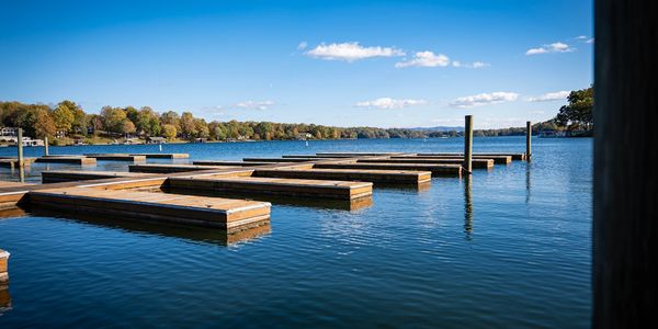 Boat slips at lake